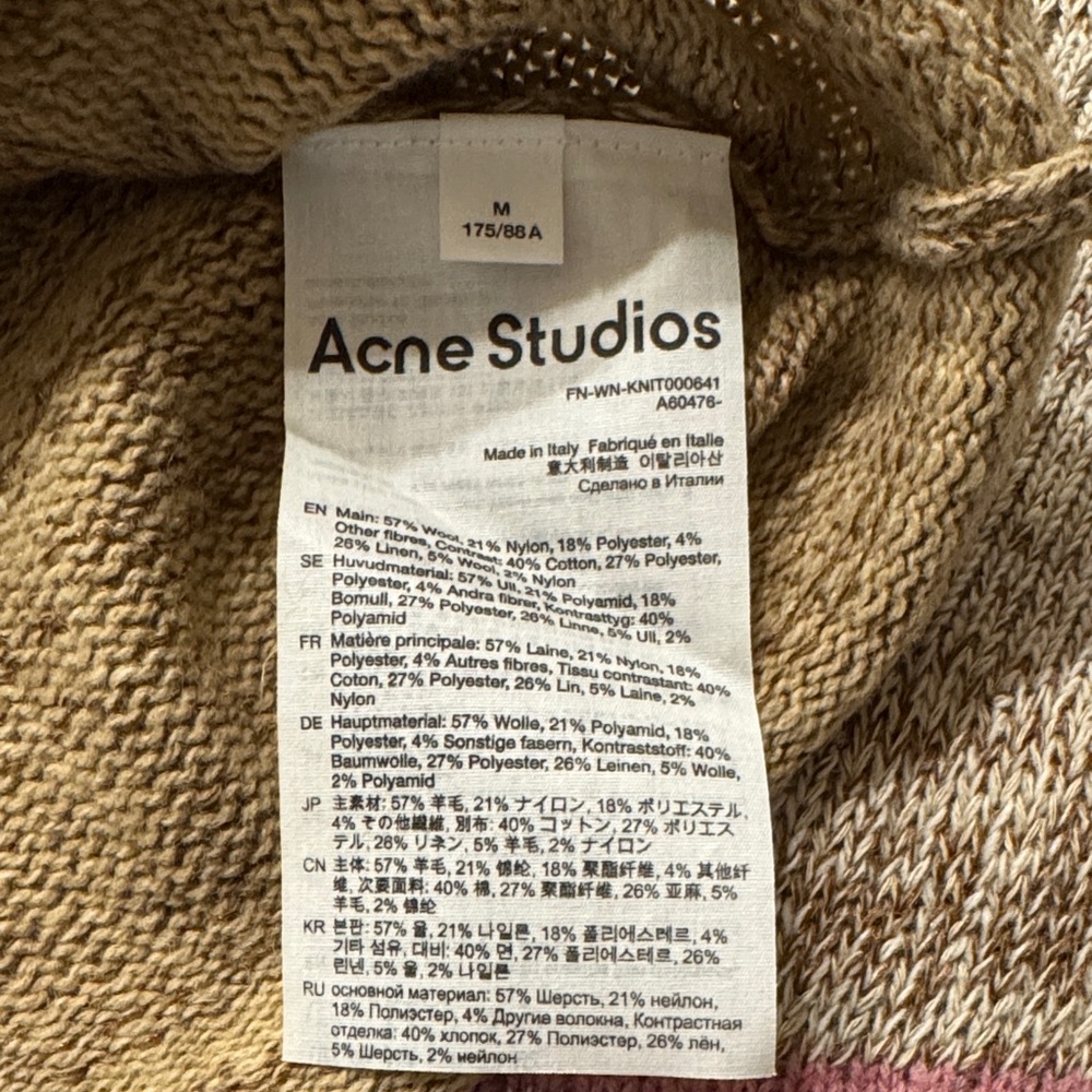 Acne Studios Asymmetric distorted sweater - Camel brown/tobacco/pink - Picture 4 of 5